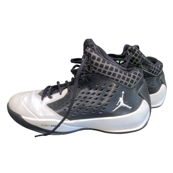 Nike Jordan Rising High Flight Speed Basketball Shoes Size 7 Black White - Picture 6 of 13